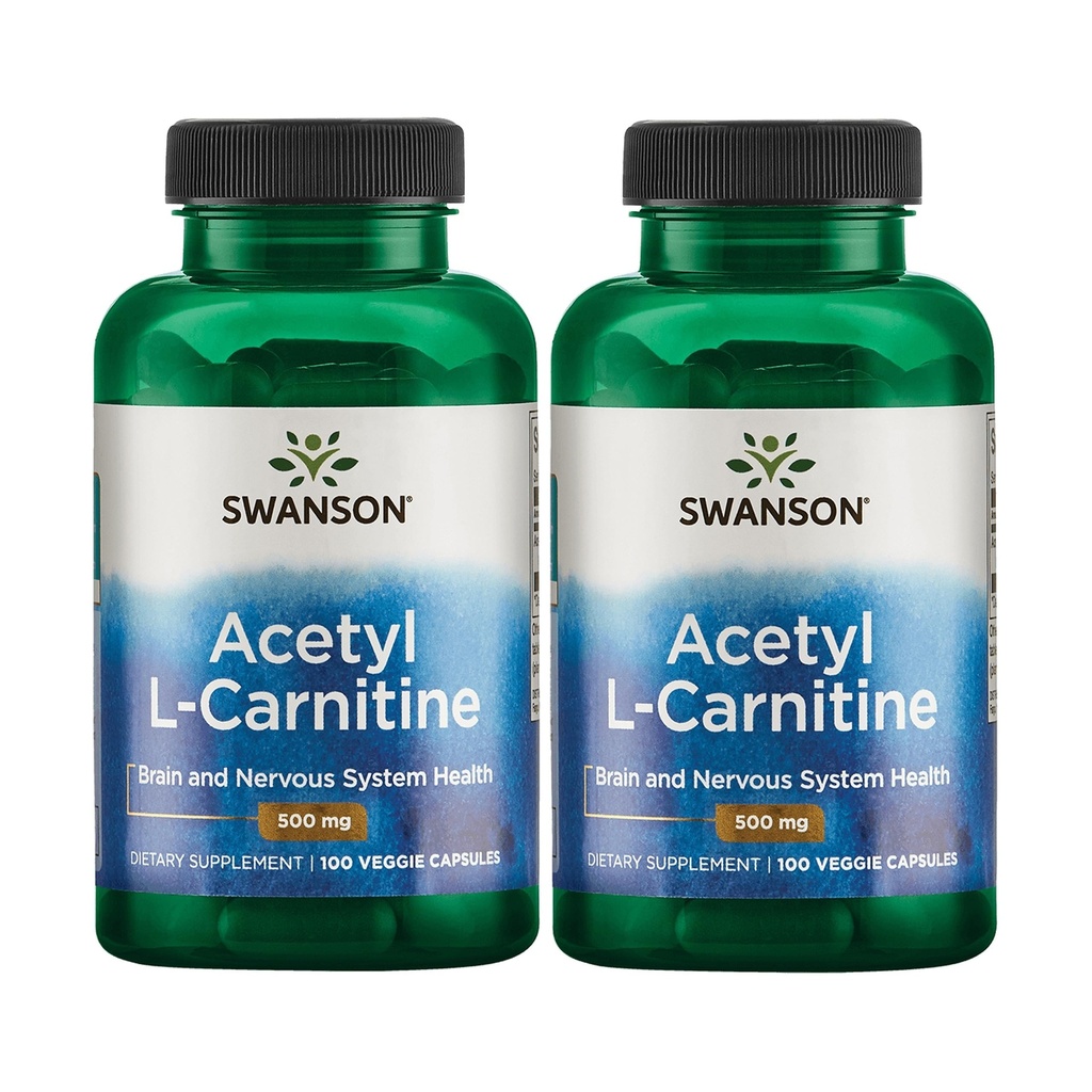 Swanson Acetyl-L-karnitiini - Aminohappo täydentää edistää kognitiivista terveyttä ja lihasten tuki - luonnollinen Formula saattaa edistää hermoston terveyttä - (100 kasviskapselit) (2 pakkaus)