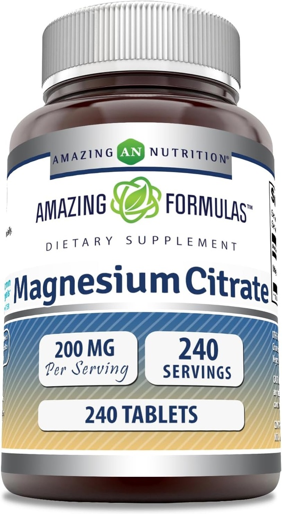 Hämmästyttävä kaava Magnesiumsitraatti 200 Mg tablettia ... Mineraalilisä...