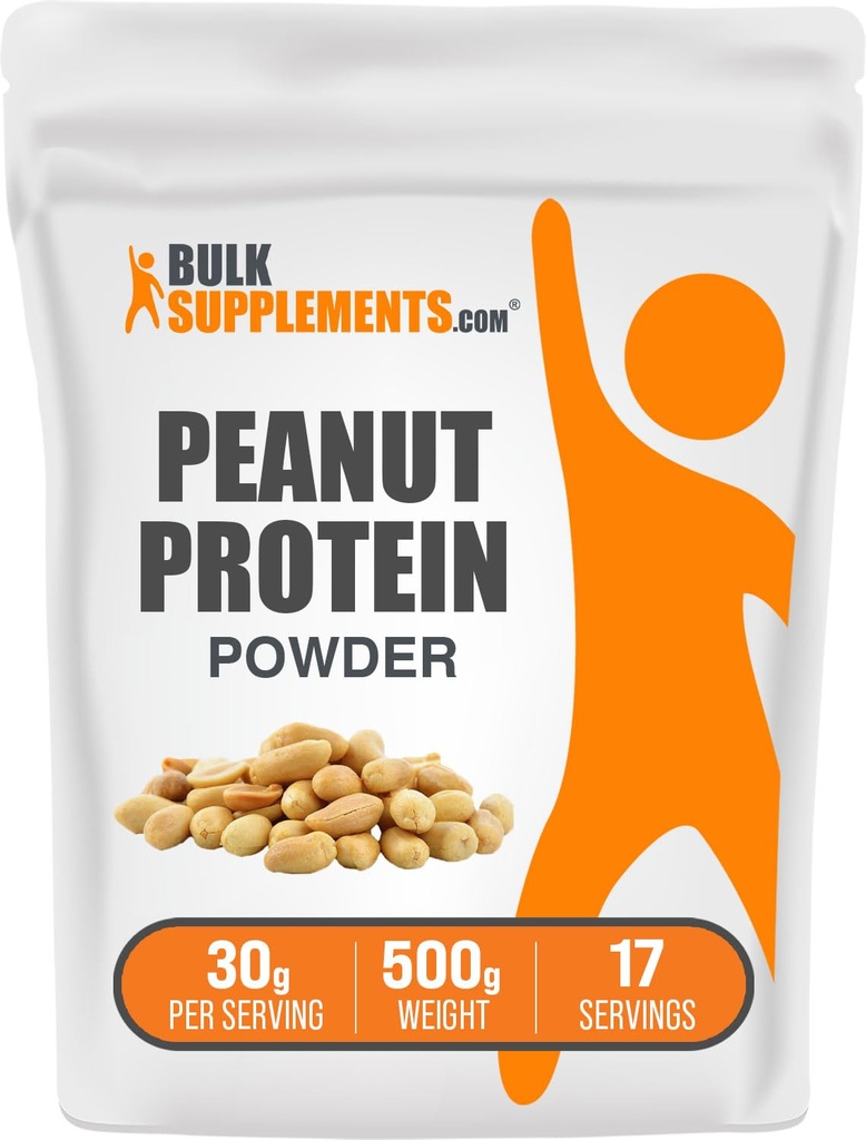 BulkSupplements.com Peanut Protein Powder - Peanut Protein Flour, Gluten Free, 30g per Servering, 500g (1.1 lbs) (Pack of 1)