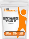 BulkSupplements.com Niacinamide Powder - Vitamiini B3 Powder, Niacinamide Supplement, Niacinamide 500mg - B3 Vitamiinit iholle, Gluteeniton, 500 mg per tarjoilu, 250g (8,8 oz) (pakkaus 1)