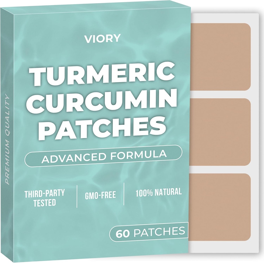 Turmeric Curcumin Patchs (Pack of 60) - 100% Natural Patch naisten ja miesten - Biotin - kehon tuki - parannettu Formula