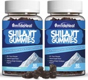 Shilajit Gummies 1000 MG, Organic Shilajit Supplement, 85+ Trace Minerals, Ashwagandha, Mushroom - Energia, aivot, Immuniteetti tuki, miehille ja naisille - 120 Count