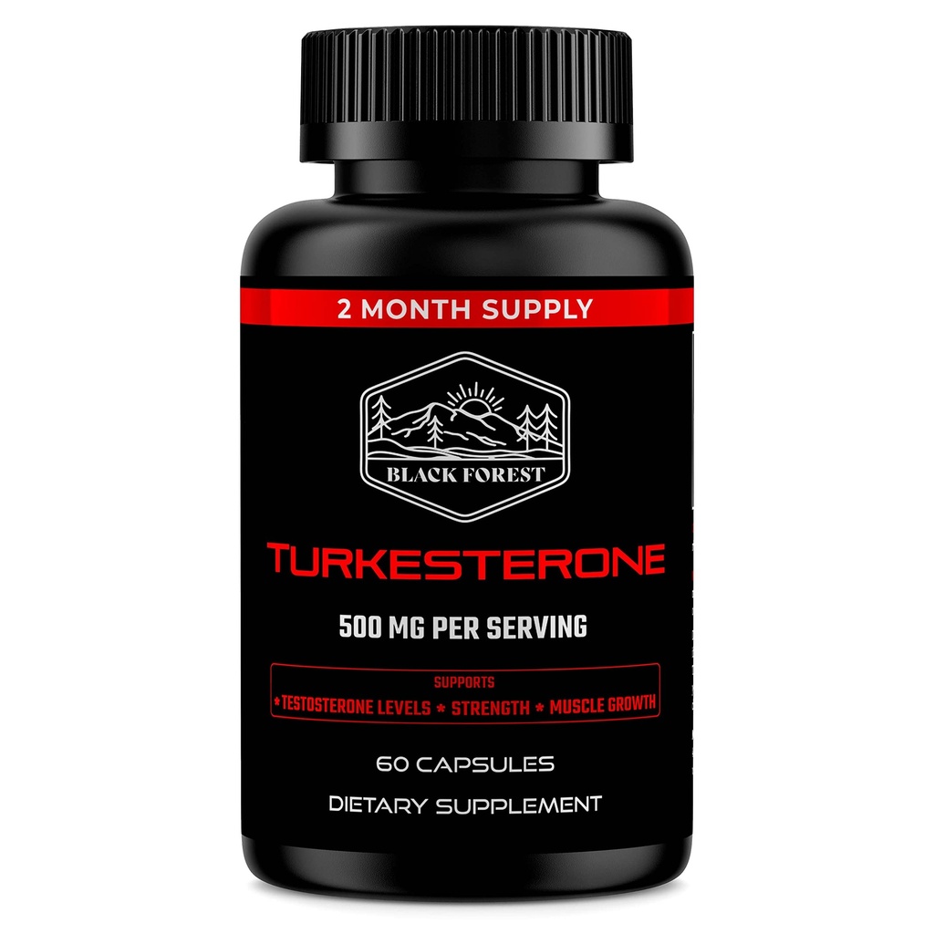 Black Forest Turkesterone Supplement 500 mg Kapseli (Max Puhtaus 95% uute) 2 kuukautta Supply (500 mg Turkesterone alkaen 526 mg Ajuga Turkestanica) Samanlainen Ecdysterone for Strength & Lihaskasvu