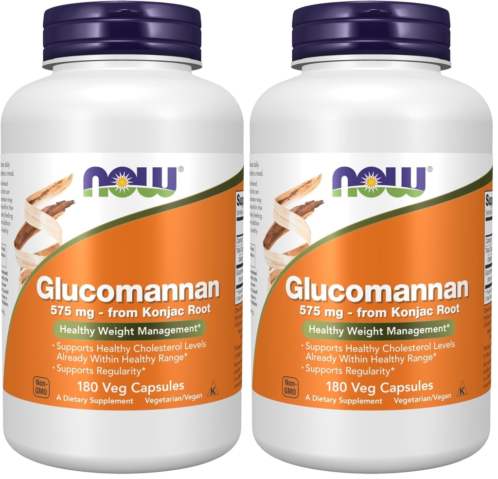 NYT Ruokalisät, Glucomannan (Amorphophallus konjac) 575 mg, tukee Säännöllisyys*, Terve painonhallinta*, 180 Veg kapselia (Pakkaus 2)