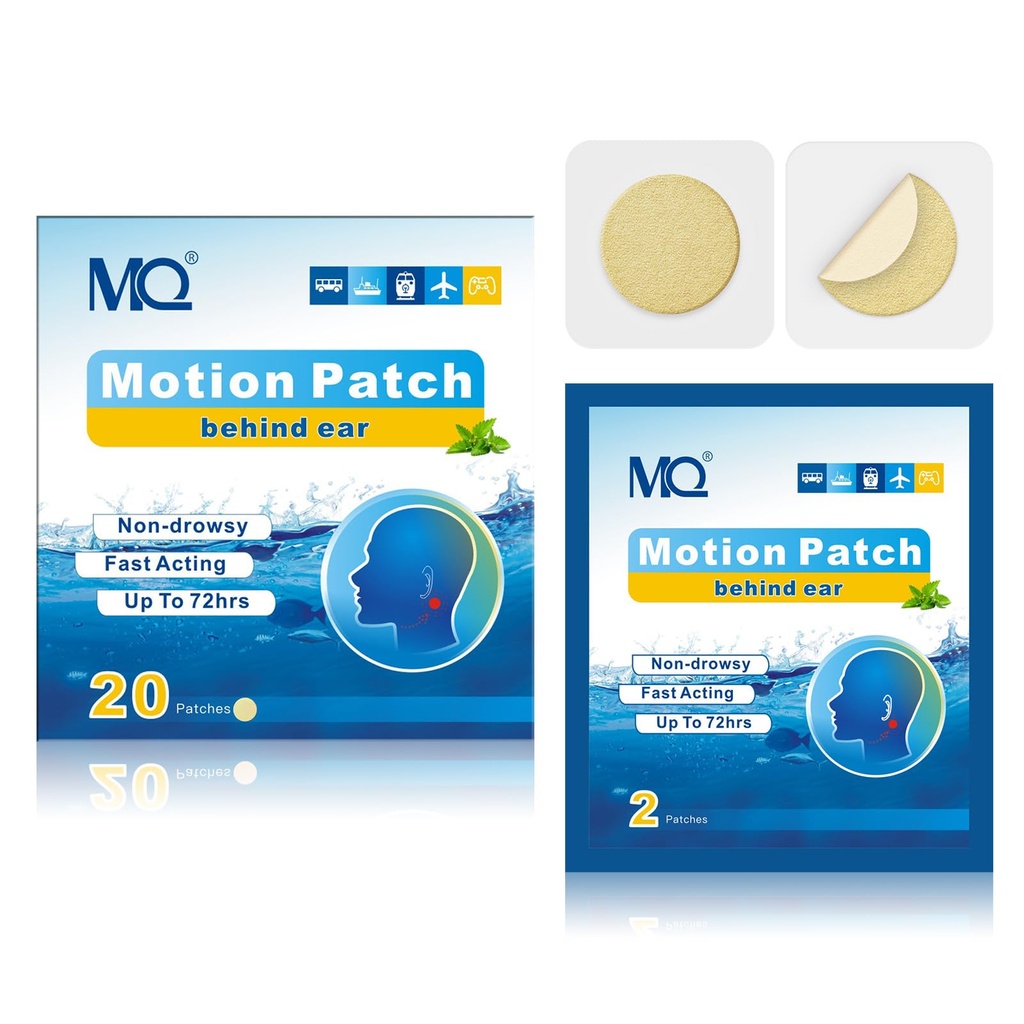 MQ 20ct Liikkuvuussairauspaikat, kevyt väri, merisairauspaikat Non Drowsy & Waterproof, Risteilyalus Matkustaa Essentials, Nopea toiminta & Pitkäikäisyys 72H
