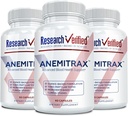 Tutkimus Varmennettu Anemia Tuki - Replenish Rauta, Säädä hemoglobiini, Parantaa energiaa - Rauta, C-vitamiini, B12-vitamiini, Folaatti, BioPerine - 180 kapselia - Vegaani