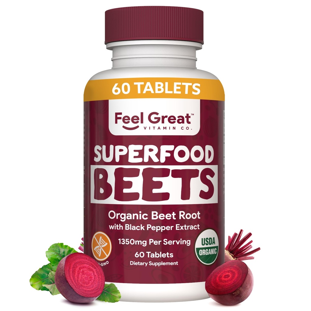 Tunne suuria vitamiineja Organic Beet Root Powder Supplements (Tablets) ...