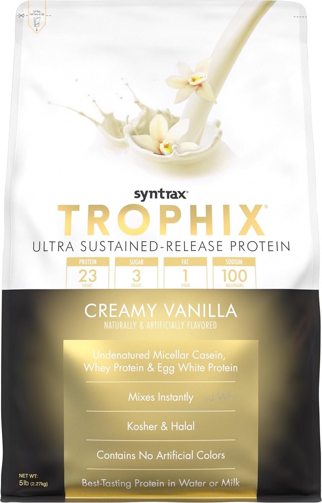 Syntrax Nutrition Trophix, Ultra-Release Protein Powder Blend, kermainen vanilja 5 kg, Real Vanilla Ben Specks