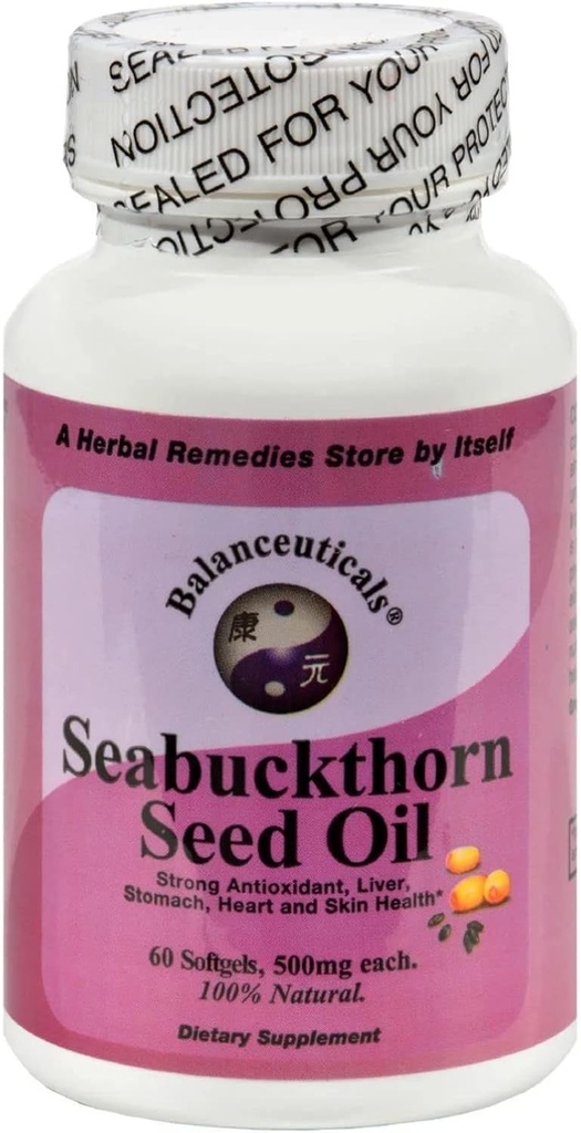 Seabuckthorn Seed Oil, 500 mg ravintolisä Softgels, 60 Count Bottle