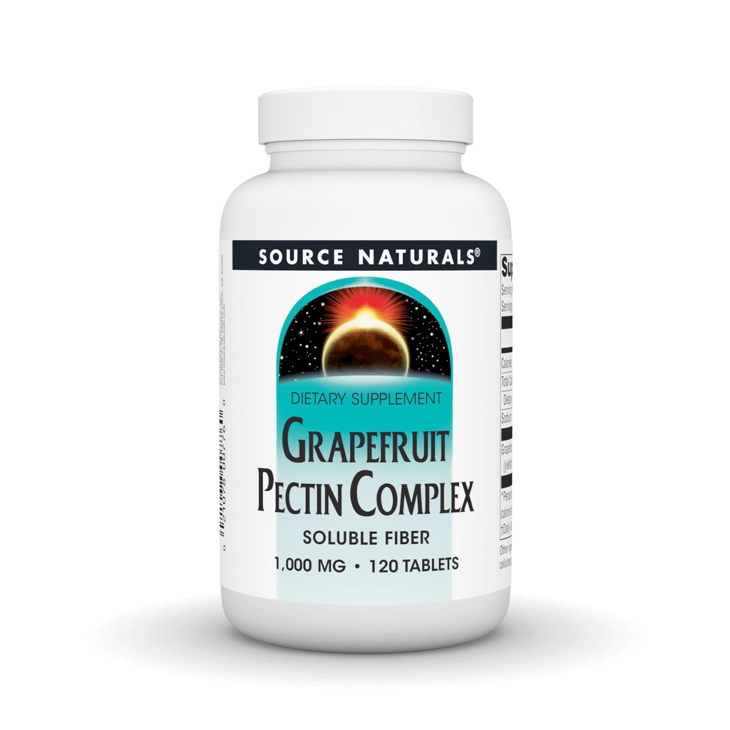 Source Naturals Greippi Pektiini, Liukoinen kuitu - 1000 mg ravintolisä - 120 tablettia