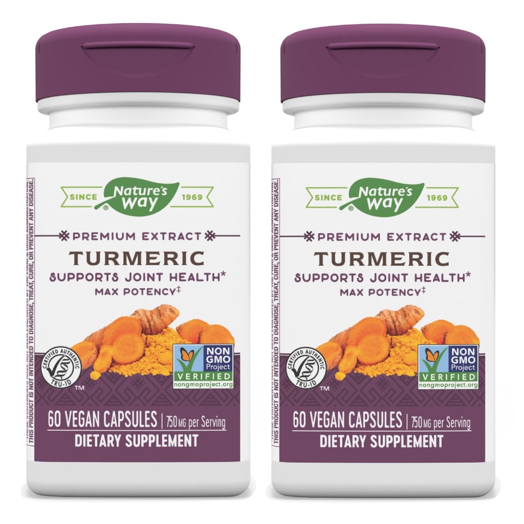 Naturens sätt gurkmeja Max Potency Premium Extract - gurkmeja tillskott för gemensamt stöd * - med gurkmeja extrakt - för män och kvinnor - Glutenfri - 60 Vegan kapslar (Pack of 2)