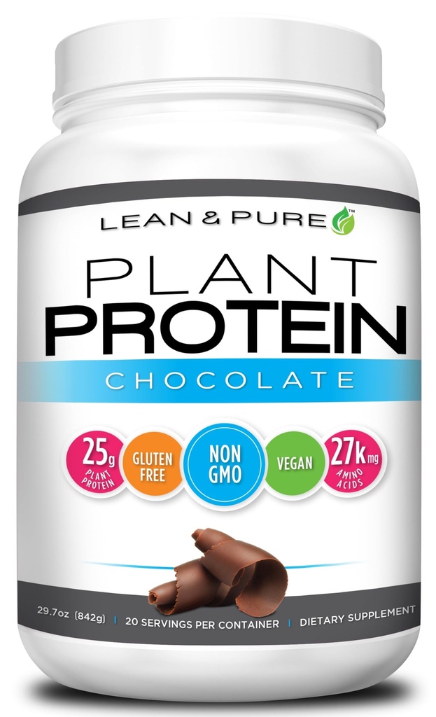Lean & Pure Plant Protein, 25 g proteiinia, ei muuntogeenistä organismia, vegaaninen, gluteeniton. Alhainen karb, 842 g, suklaa