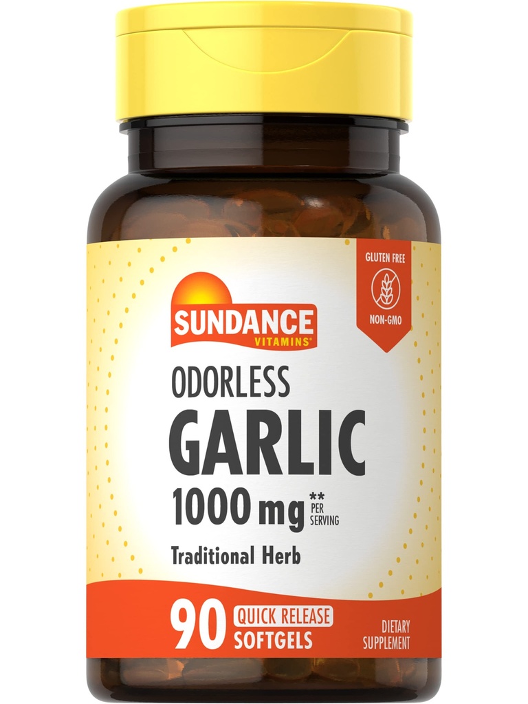 Sundance Odorless Valkosipuli Softgels 1000 mg 90