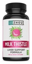Zhou Milk Thistle - Liver Health Supplement, Silymarin Milk Thistle Extract & Powder for Men & Women, Herbal Cleanse Support, Metabolic Health - 60 Kasvisruokaa Kapselit