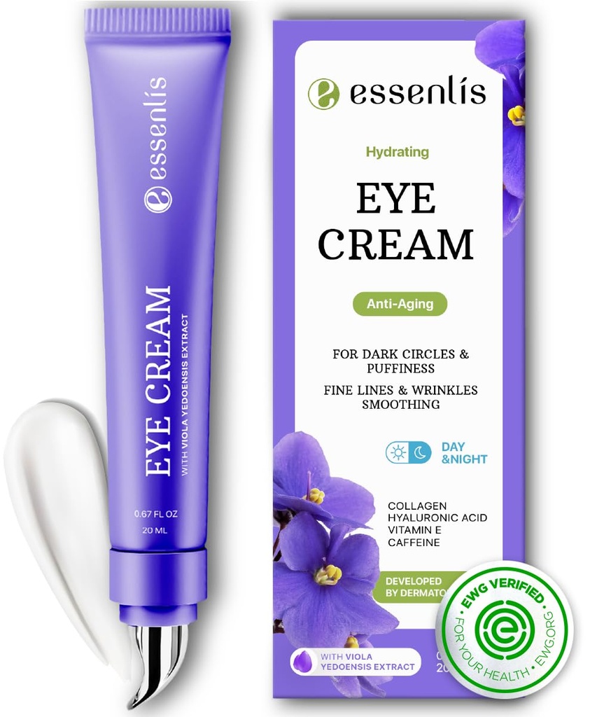 Koffein Eye Cream för mörka cirklar och puffiness, väskor under ögon, Collagen Anti Aging Day och Night Corrector för kvinnor och män