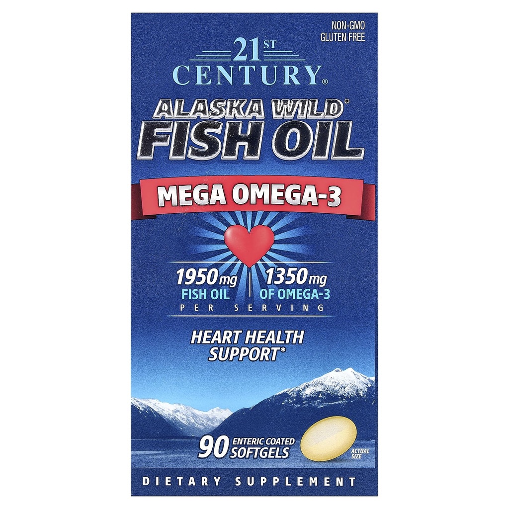 21. vuosisata Alaska Wild Fish Oil Softgels, 90