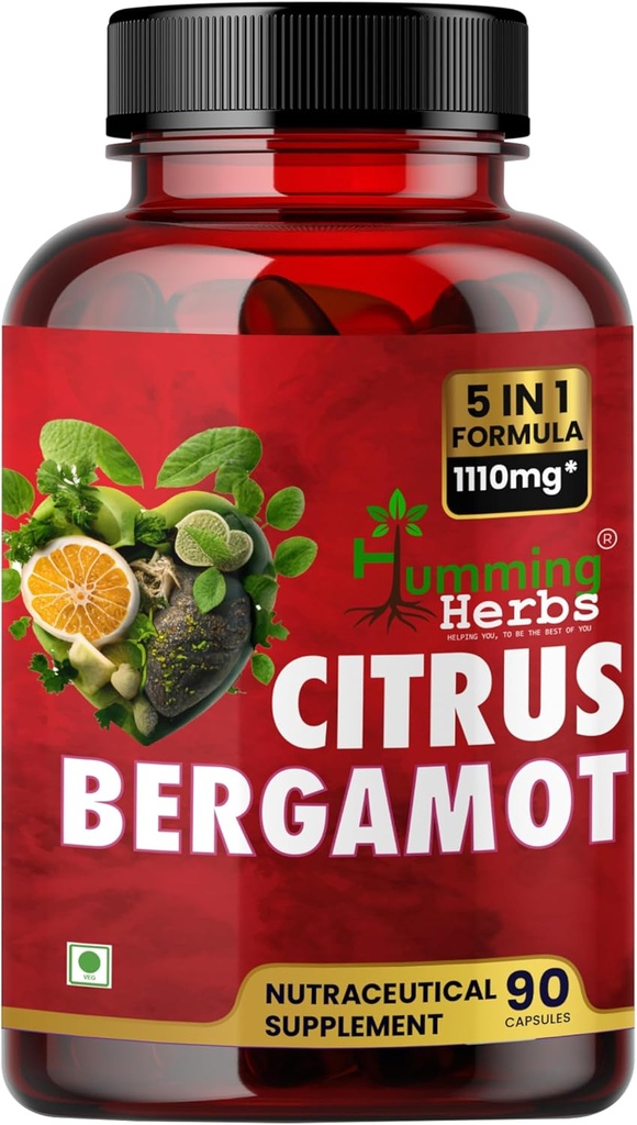 Humming Herbs Bergamot Citrus 1110mg med Black Choke Berry, Niacin, Olive Leaf & Black Pepper Extract 90 kapsel