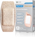 Silikoni Liima Bandages Suuret koot Sensitive Fragile Skin 2"x4" 20 Count Joustava Kangas Latex Ilmainen Hypoallergenic Hengitä XL Bandages for Adhesive Allergia Haavat