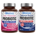 Probiotisk Bundle, 4-i-1 Feminin Probiotic (30ct) och Supreme Restore Probiotic (60ct), 2 Packs, Cranberry Vaginal Support, GI Tract Balance, Vegan, Non-Dairy