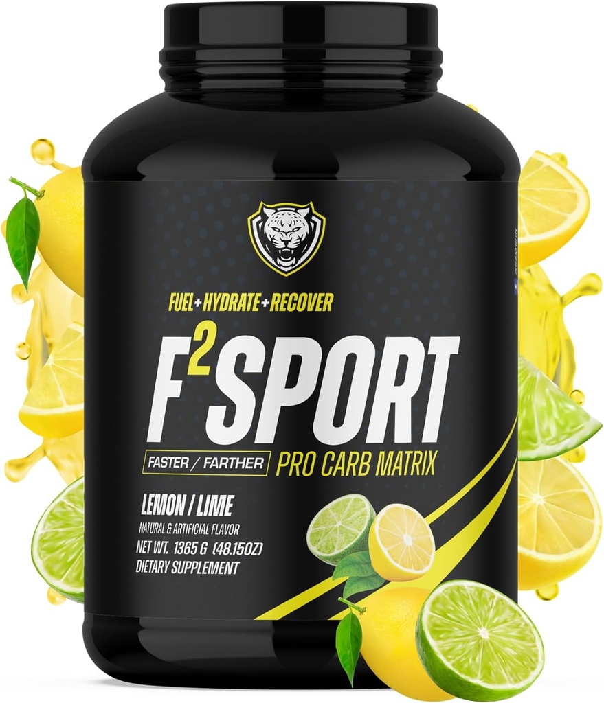 6AM Run F2 Sport Pro Endurance Fuel - Cluster Dextrin® Carb Matrix med Electrolytes för körning, träning och återhämtning (50 portioner, citronlim)