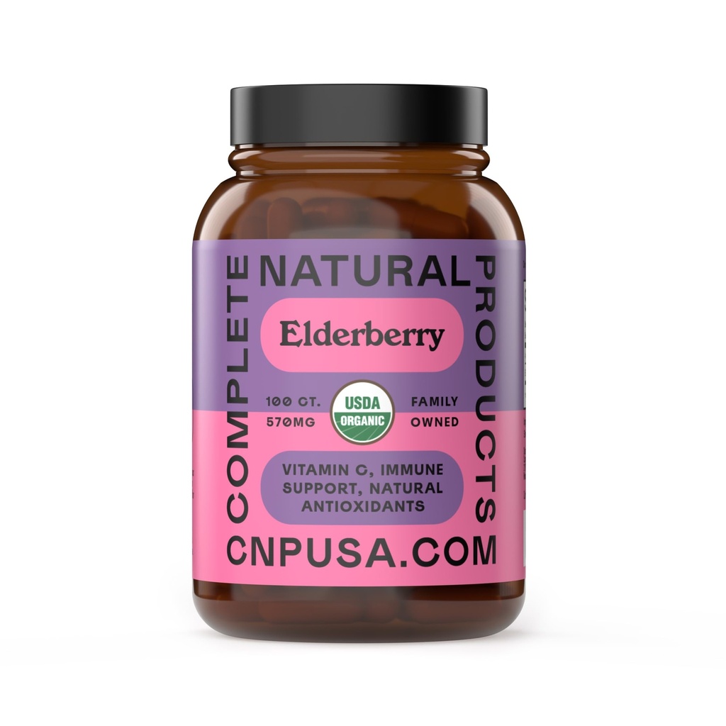 Complete Natural Products Elderberry Capsules 570mg, 100 Ct 