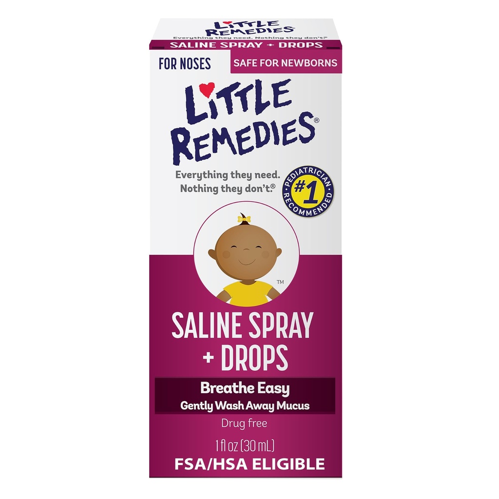 Pienet korjaustoimenpiteet nenät Saline Spray Drops, 1 Fl Oz