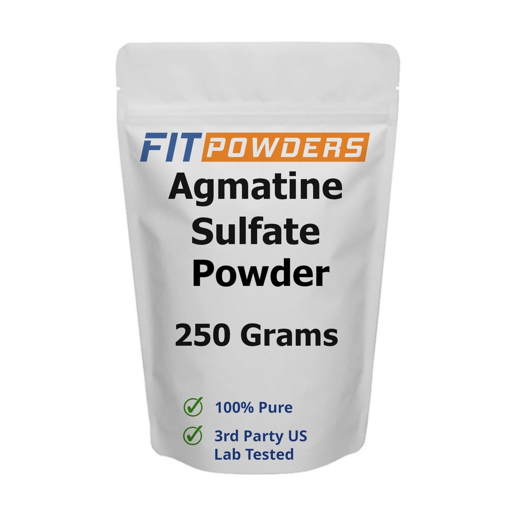 Agmatine Sulfate Powder 250 grammaa (monikokoinen) Vahvuus ja pumppu (Nitrinen oksidi) 100% Pure Agmatine Powder, Vegan, Gluteeniton