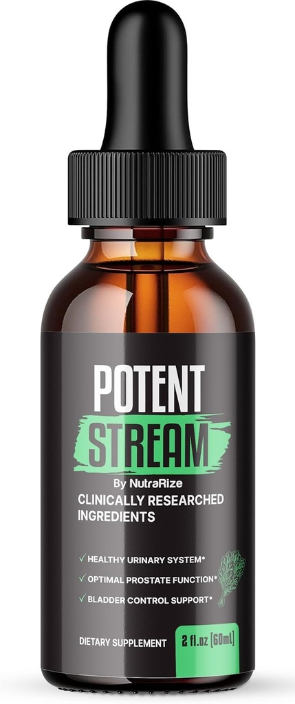 NutraRize Potent Stream Drops, Advanced Prostate Supplement - Natural Support for Prostate Health, Maximum Strength, Arvostelut (30 Servings)