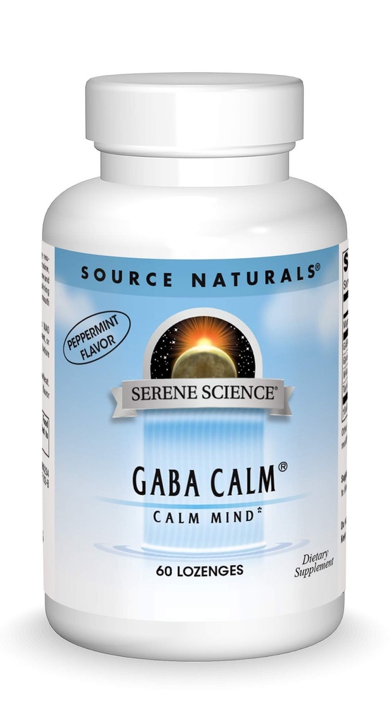 Source Naturals Serene Science, GABA Calm Quick Discolving Piparminttu Flavor* - 60 Lozenges