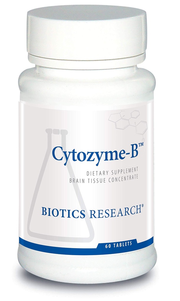 Biotics Research Cytozyme B stöder hjärnhälsa. Raw Lamb Brain, förbättrar minnet, stöder mental klarhet och akuitet, potent antioxidantaktivitet, SOD, katalas, 60 tabletter