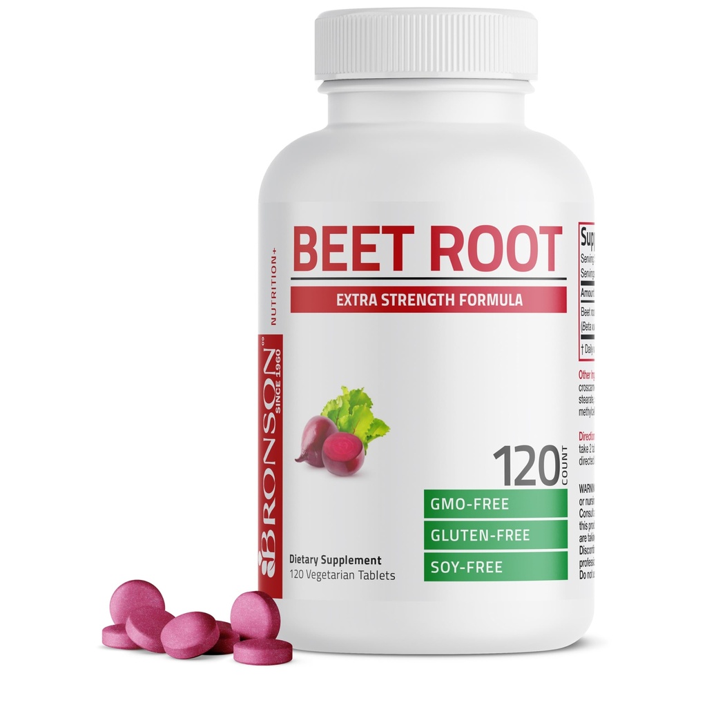 Bronson Beet Root Extra vahvuus, ei-GMO, 120 kasvistablettia