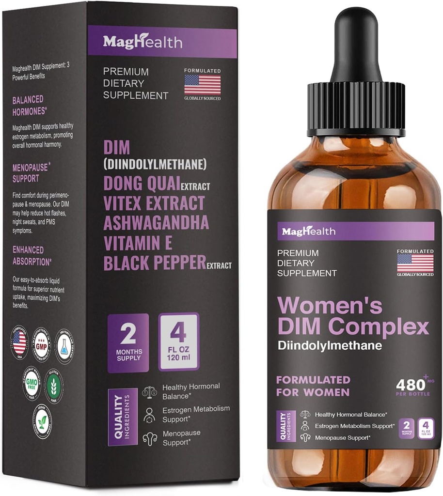 DIM täydentää Ashwagandha, Dong Quai, Vitex uutteet, 200 mg diindolyylimetaani - Hormonitasapaino, vaihdevuodet lisäravinteet - PMS & antioksidantti tuki - naiset ja miehet 60 päivän tarjonta