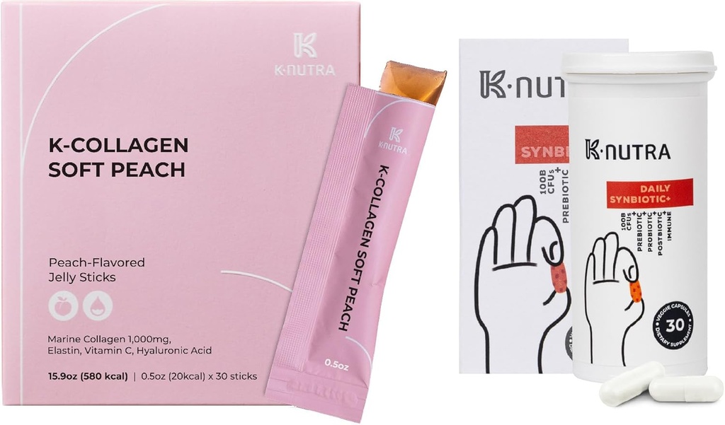 Daily Synbiotic+ (30 kapselia) 100B PMY, Kimchi Postbiotic & K- Collagen Soft Peach Collagen Jelly (30 tikkua) - Ruoansulatuselimistö