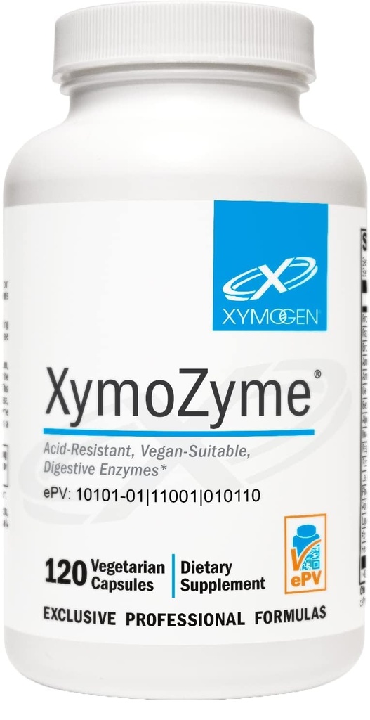 XYMOGEN XymoZyme - Digestive Enzymes for Women and Men with Protease & Bromelain - Acid Resistant, Vegan Digestive Enzymes for Gut Health & Bloating Relief (120 kapslar)