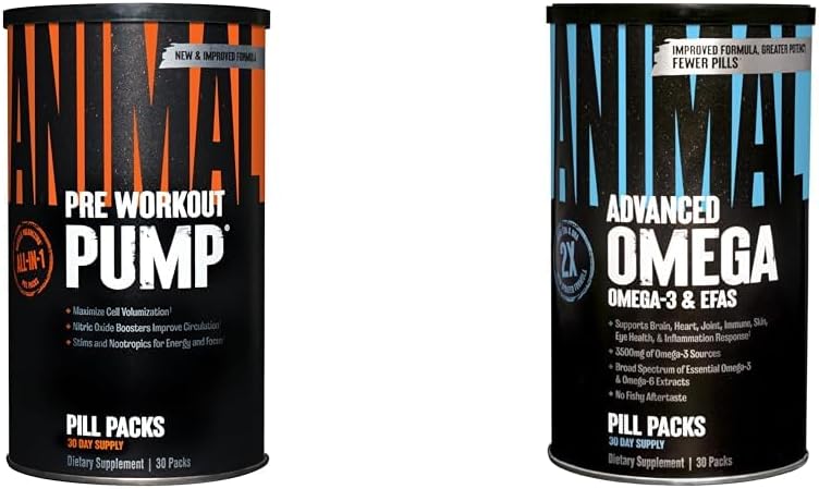 Eläinpumppu Preworkout 30 Count Omega Omega 3-6 30 päivän pakkaus