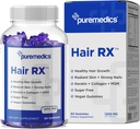 HairRX Biotin 6000mcg Vegan Gummies för vackert hår och naglar - Kollagen, Panthonthenic Acid, jod, bambu, kokosolja, zink, MSM för kvinnor och män (1 månads leverans)