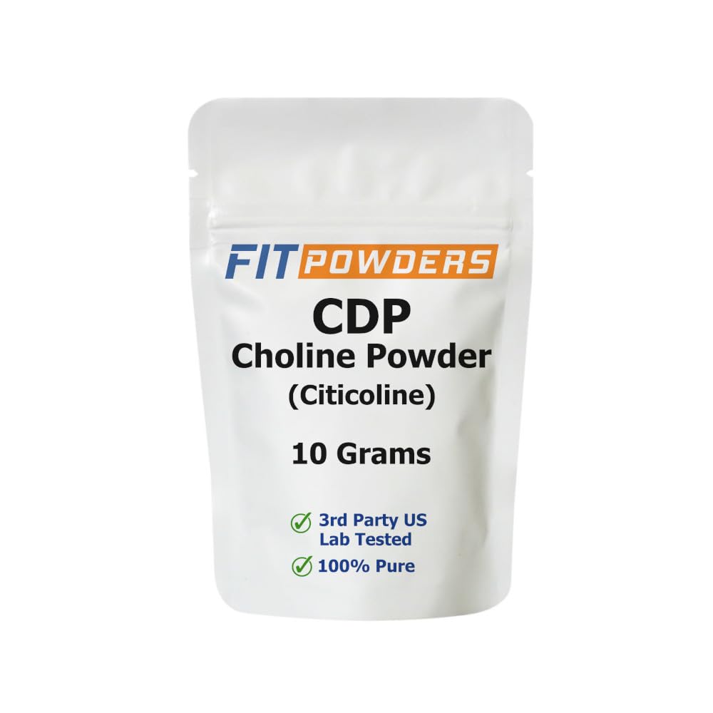 Citicoline Powder, CDP Koliini Powder Pure kanssa Scoop, ei-GMO, Kognitiivinen täydentää muistia ja oppimista (10 grammaa)