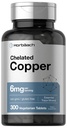 Horbäach Chelated Copper Supplement 6mg | 300 tabletter | Essential Trace Mineral | Vegetarian, icke-GMO, Gluten Free