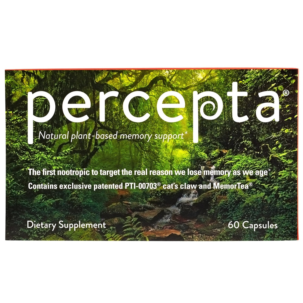 Percepta Plant-Based Memory Support - Natural Nootropic Brain Booster - Muisti, Keskittyminen, Keskittyminen - 30 päivän tarjonta