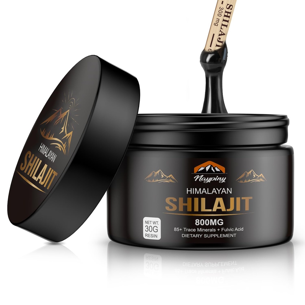 Shilajit Pure Himalayan Organic Resin - 800 mg Gold Grade Shilajit Resin Fulvic Acid & 85+ Trace Minerals Complex for Energy, Strength & Immunet, Shilajit for Men & Women, 800mg