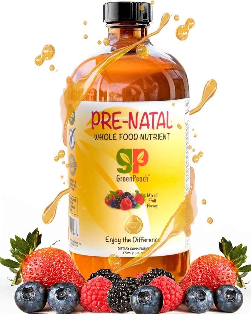 Naisten orgaaninen nestemäinen prenataalinen vitamiini - Natal Iron & Folate, Prenataali monivitamiini naisille, naisten prenataalinen monivitamiini, vegaaninen prenataali Halal Kosher Friendly Prenatal Vitamiine, 32