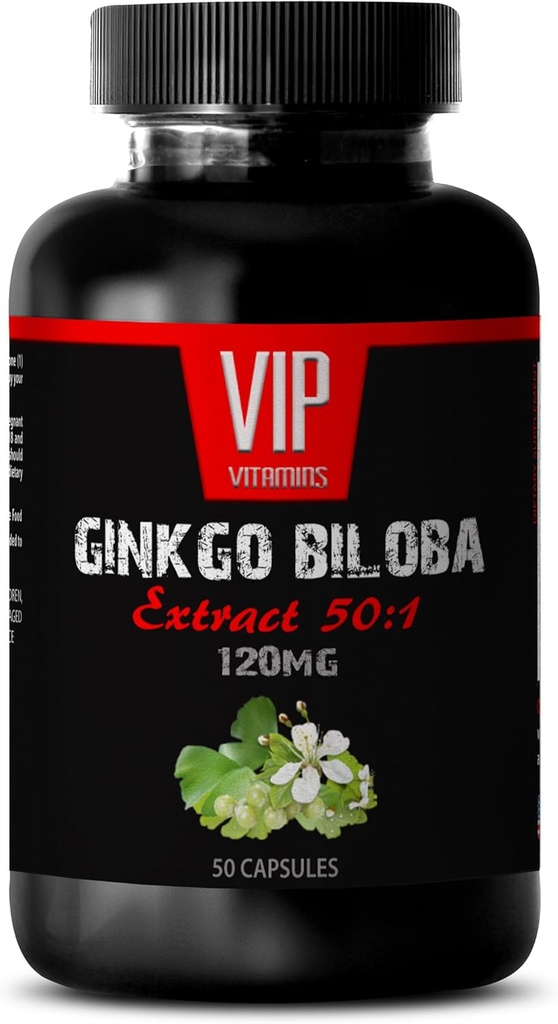 Vitamiinit aivojen ja muistin - Ginkgo BILOBA 120MG - uute 50:1, Gingko biloba Complex, Ginkgo biloba lisäravinteet, aivojen muisti täydentää, muisti täydentää aivot, muisti pillereitä, 1 pullo