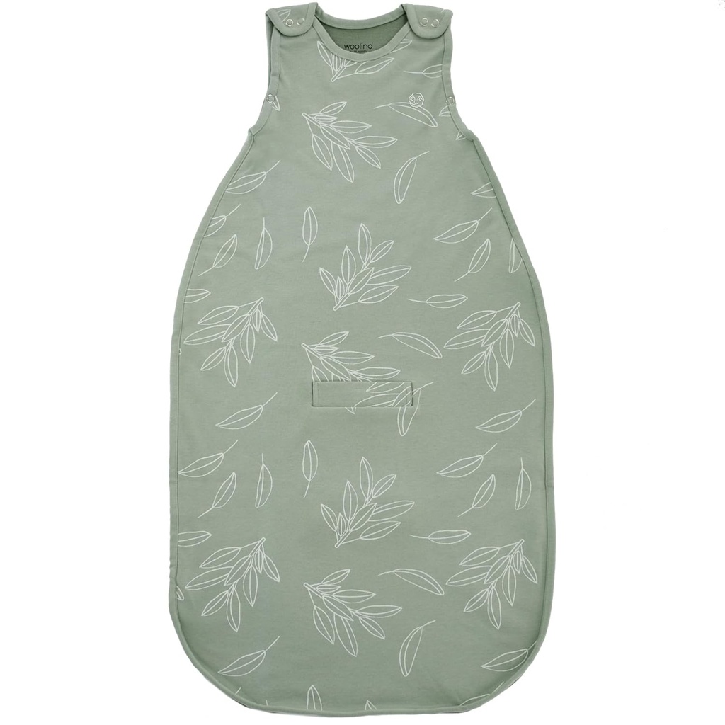 Woolino Toddler Makuupussi, 4 Season Merino Wool and Organic Cotton Baby Sleep Bag tai Sack, 2-4 vuotta, Salvia