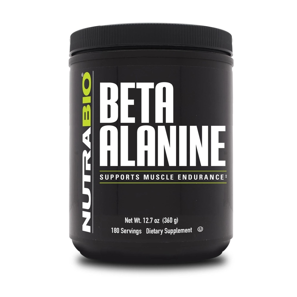 NutraBio Beta Alanine Pre-Workout täydennysosa - Beta Alanine Powder - 360 g jauhe