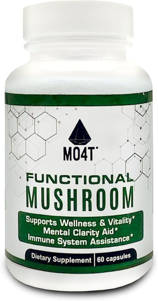 Toiminnallinen sieni Shiitake, Lions Mane, Maitake, Chaga- Vitality, Clarity & Immuno Assistance - 60 kapselia