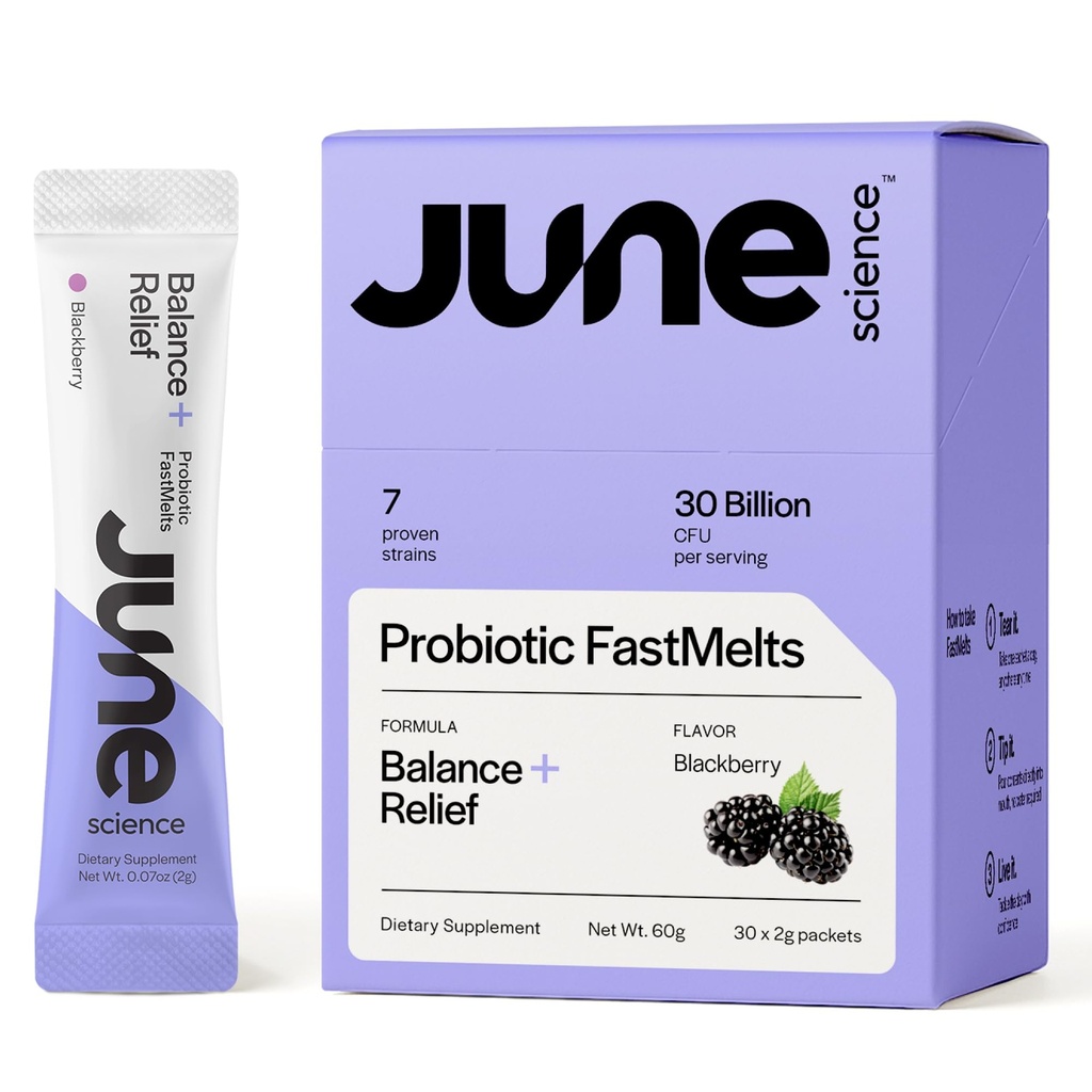 Balans + Relief | Fast Melt Pre + Probiotic för humör & stress - BlackBerry Flavor, 30 Powder Sachets