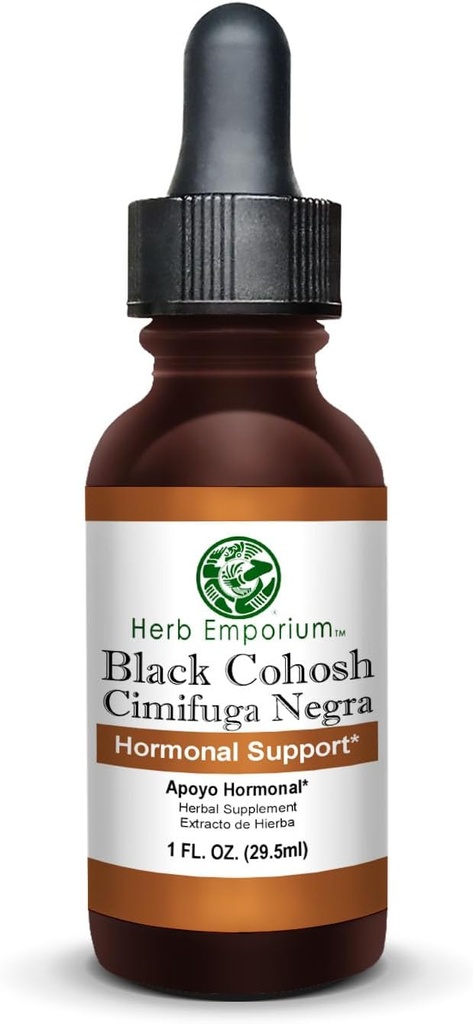 Herb Emporium Musta Cohosh juuriuute 1 fl. oz. (29.5 ml) Herbal täydentää Hormonaalinen tuki (Pakki 1)