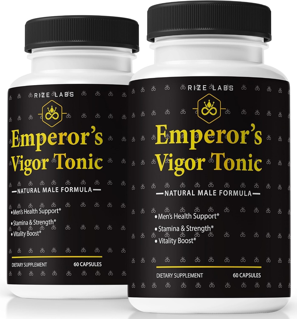 Rize labs (Pakki 2 Keisarin Vigor Tonic miesten, Kaikki luonnolliset Mies Formula, alkuperäinen täydentää tukea yleistä terveyttä ja suorituskykyä, viralliset arvioinnit (120 kapselia)