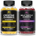 VAIKUTTAVAA NUTRA Kreatiini Monohydraatti Gummie 90ct & Sokeriton maito ohdake Gummies 90ct