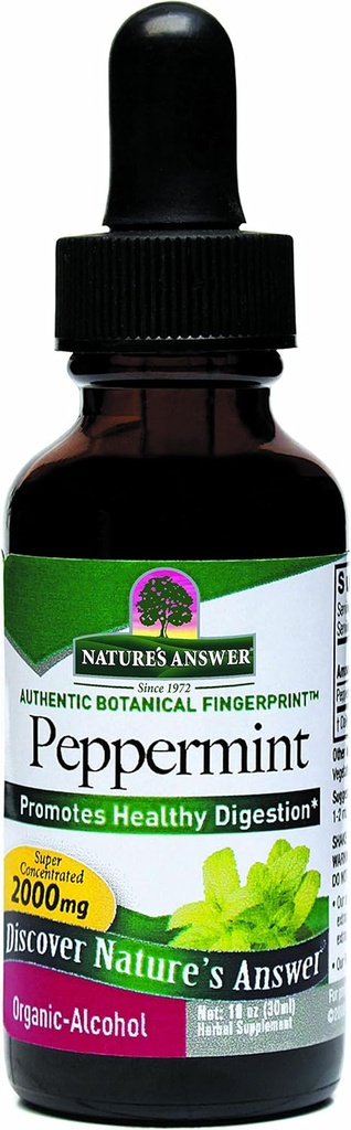 Naturens svar Peppermint Leaf med organisk alkohol, 1-Fluid Ounce | Digestive Support | Minimera magbesvär | Dietary Bowel Support